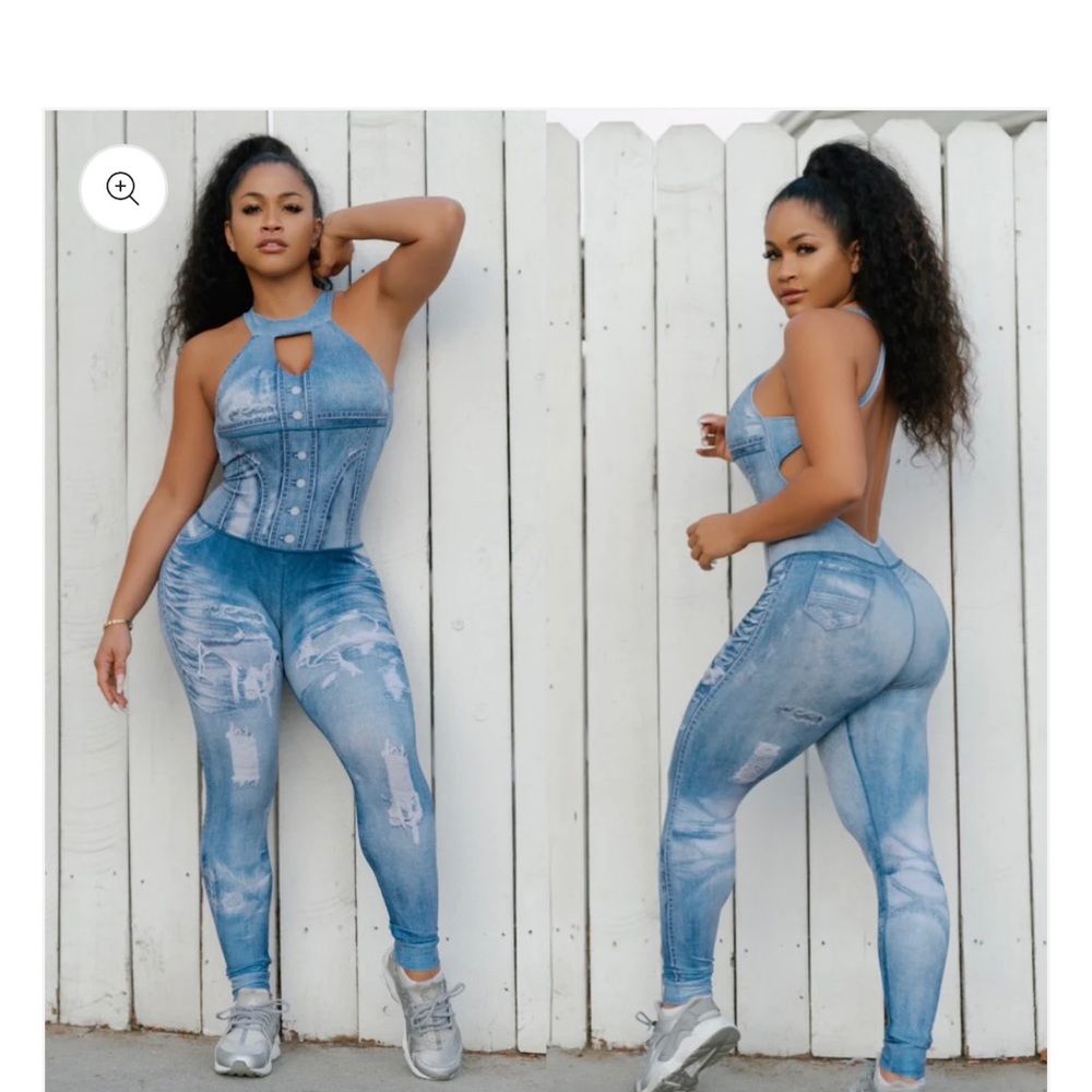 One piece Sporty Denim workout gear